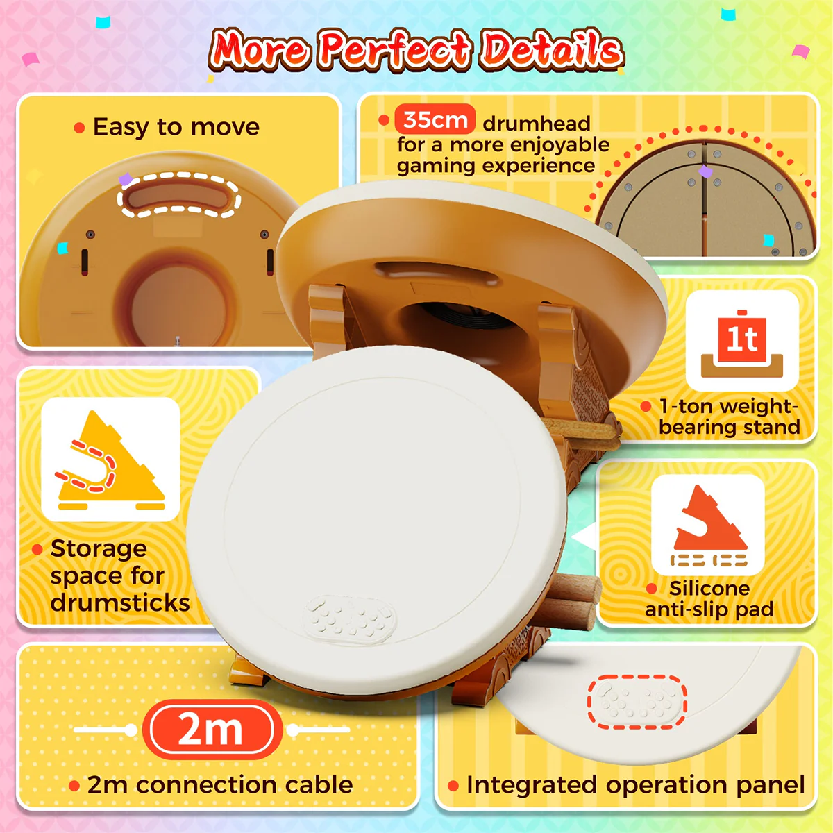 IINE Professional Taiko Drum Controller Pro Max for Nintendo Switch/ PS4/ PS5/ PC (L768) - Image 8