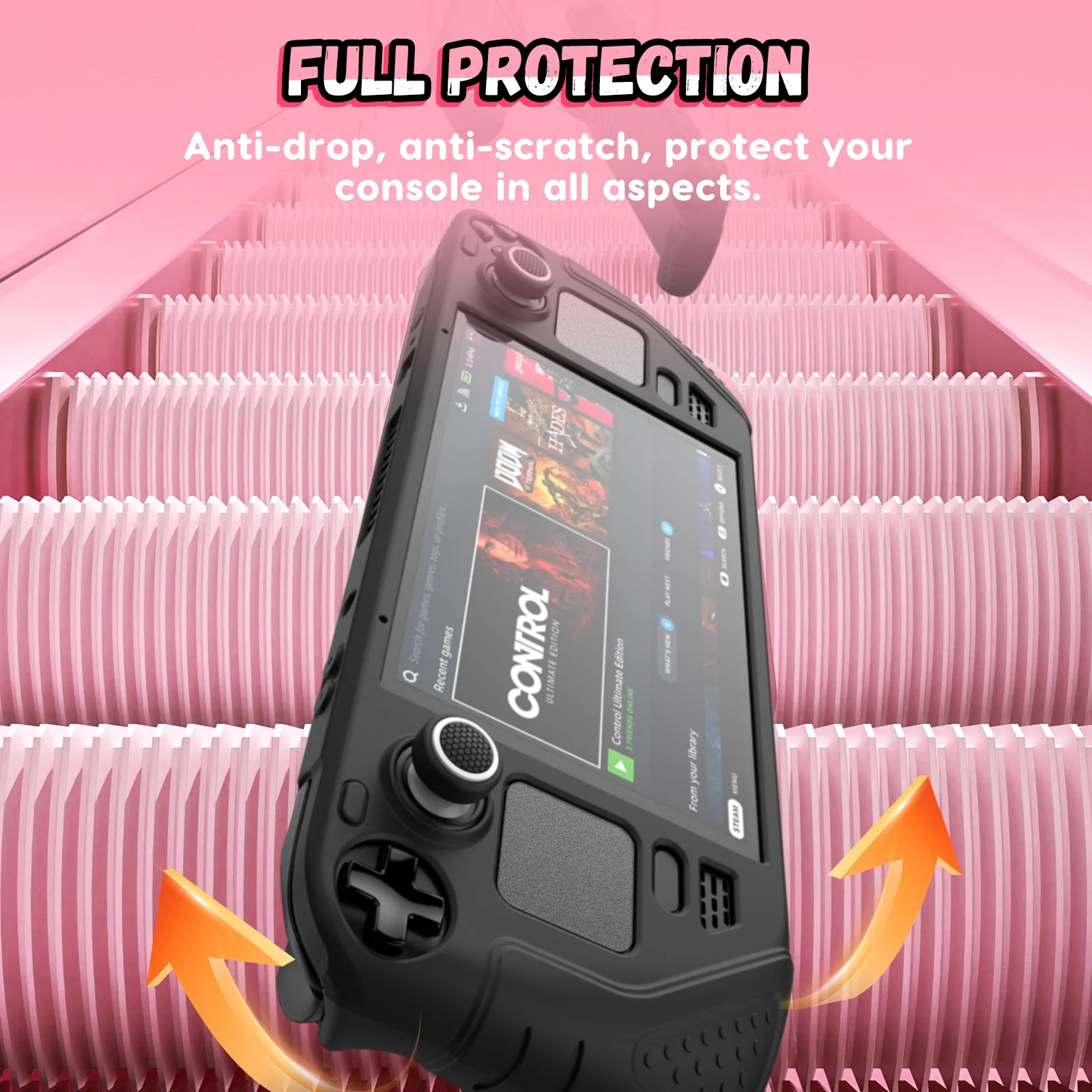 IINE Protective Case Set for Steam Deck OLED (Pink, Black) - Image 13