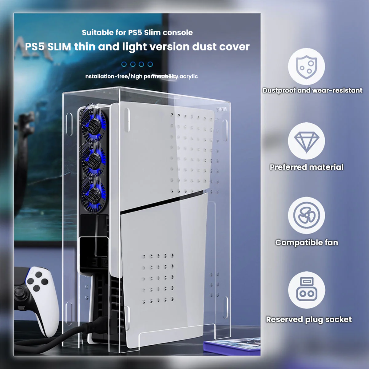 IINE PS5 Slim Acrylic Dust Cover (L967) - Image 6