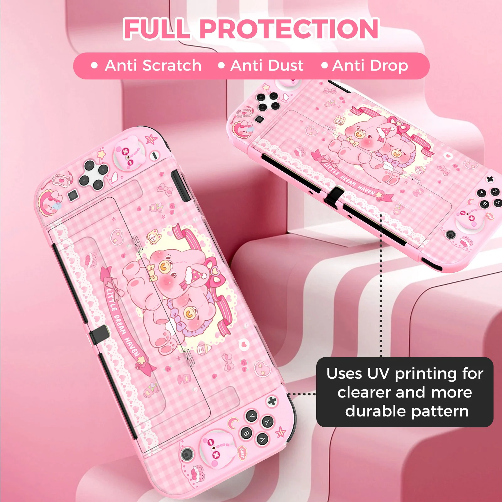 IINE Rabbit Bear Baby Protective Case for Nintendo Switch OLED (L1011) - Image 5