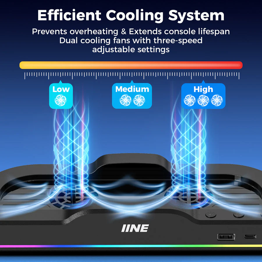IINE RGB Cooling Base for Nintendo Switch 2 (Black) (L1101) - Image 3