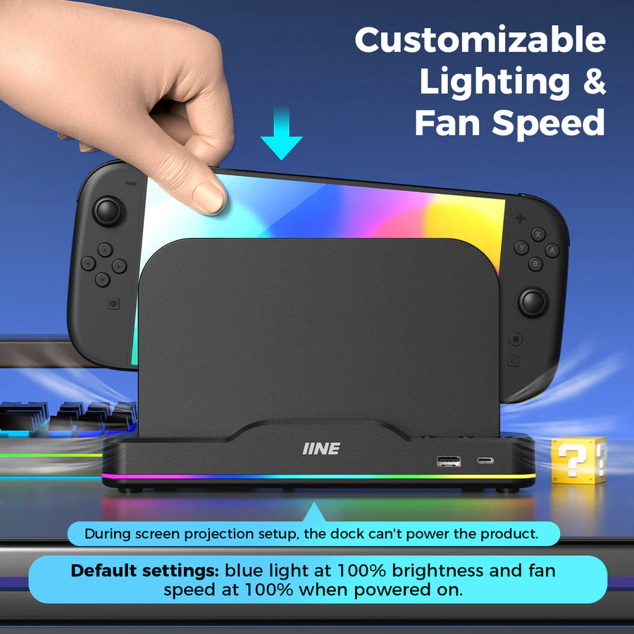 IINE RGB Cooling Base for Nintendo Switch 2 (Black) (L1101) - Image 4