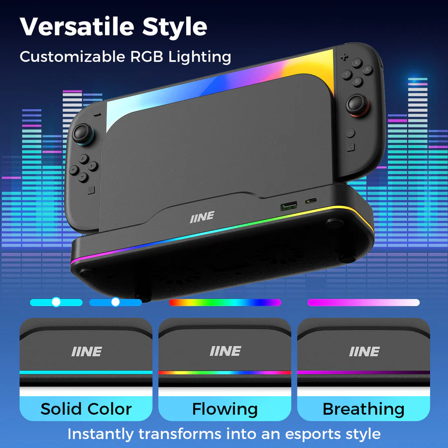 IINE RGB Cooling Base for Nintendo Switch 2 (Black) (L1101) - Image 5