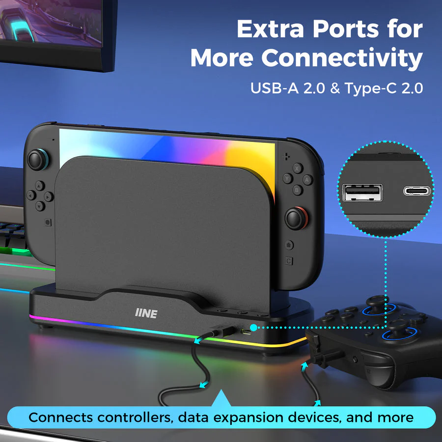 IINE RGB Cooling Base for Nintendo Switch 2 (Black) (L1101) - Image 7