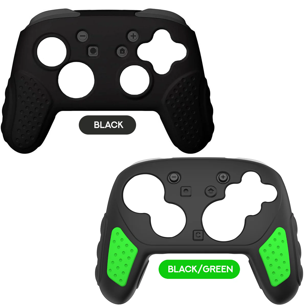 IINE Silicone Cover for Nintendo Switch 2 Pro Controller (Black, Black/Green)
