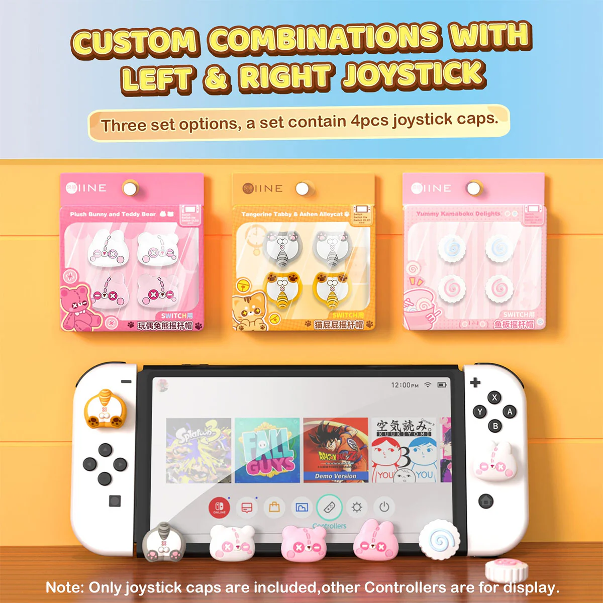 IINE Silicone Thumb Grip Caps For N-Switch (Bunny and Bear, Kamaboko, Feline Fanny) - Image 7