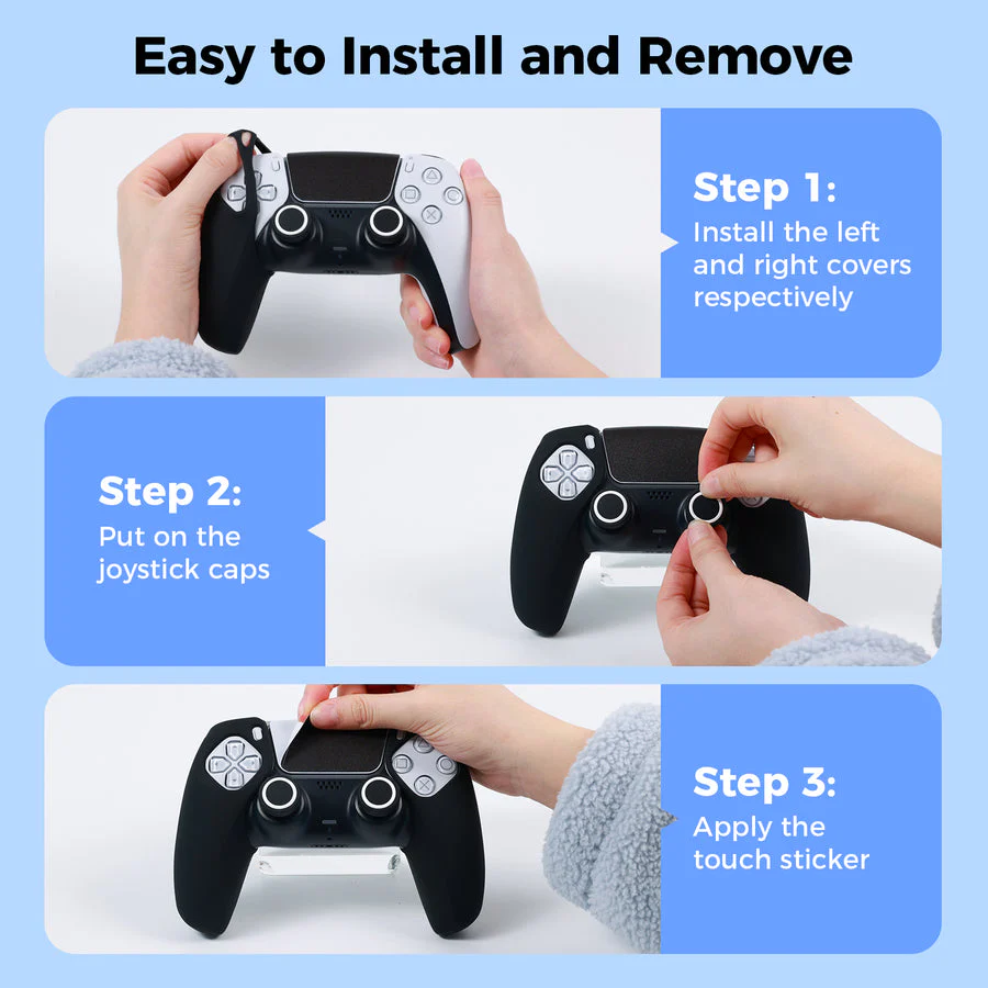 IINE Split Silicone Case Cover for PS5 Controller (Black) (L1055) - Image 3