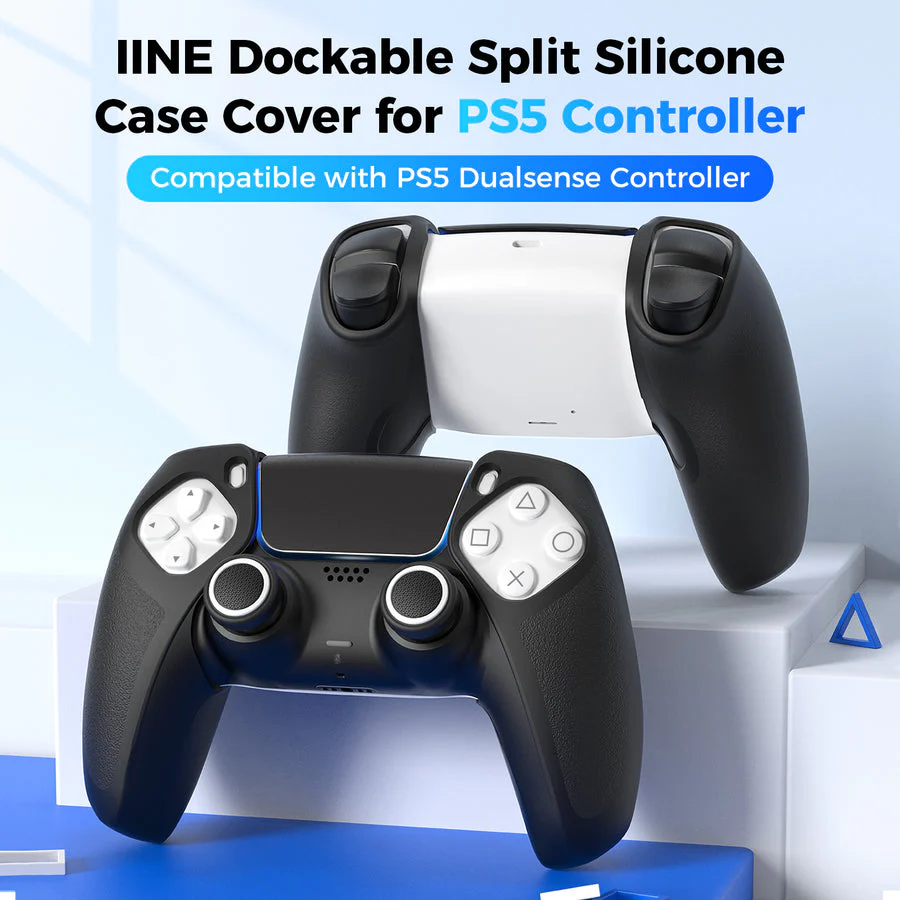 IINE Split Silicone Case Cover for PS5 Controller (Black) (L1055) - Image 7