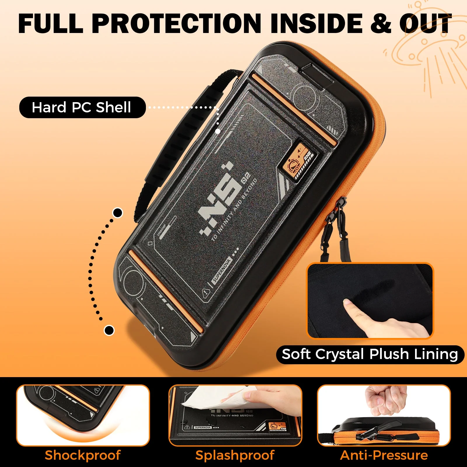 IINE Supernova Black Carrying Case for Nintendo Switch 2 L1188 - Image 5