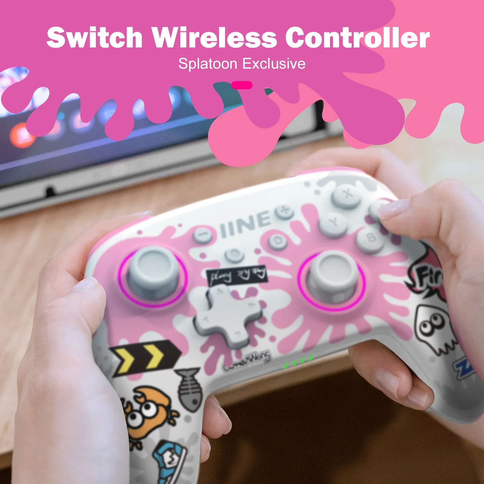 IINE Switch Controller NFC Pink & White (L708) - Image 2