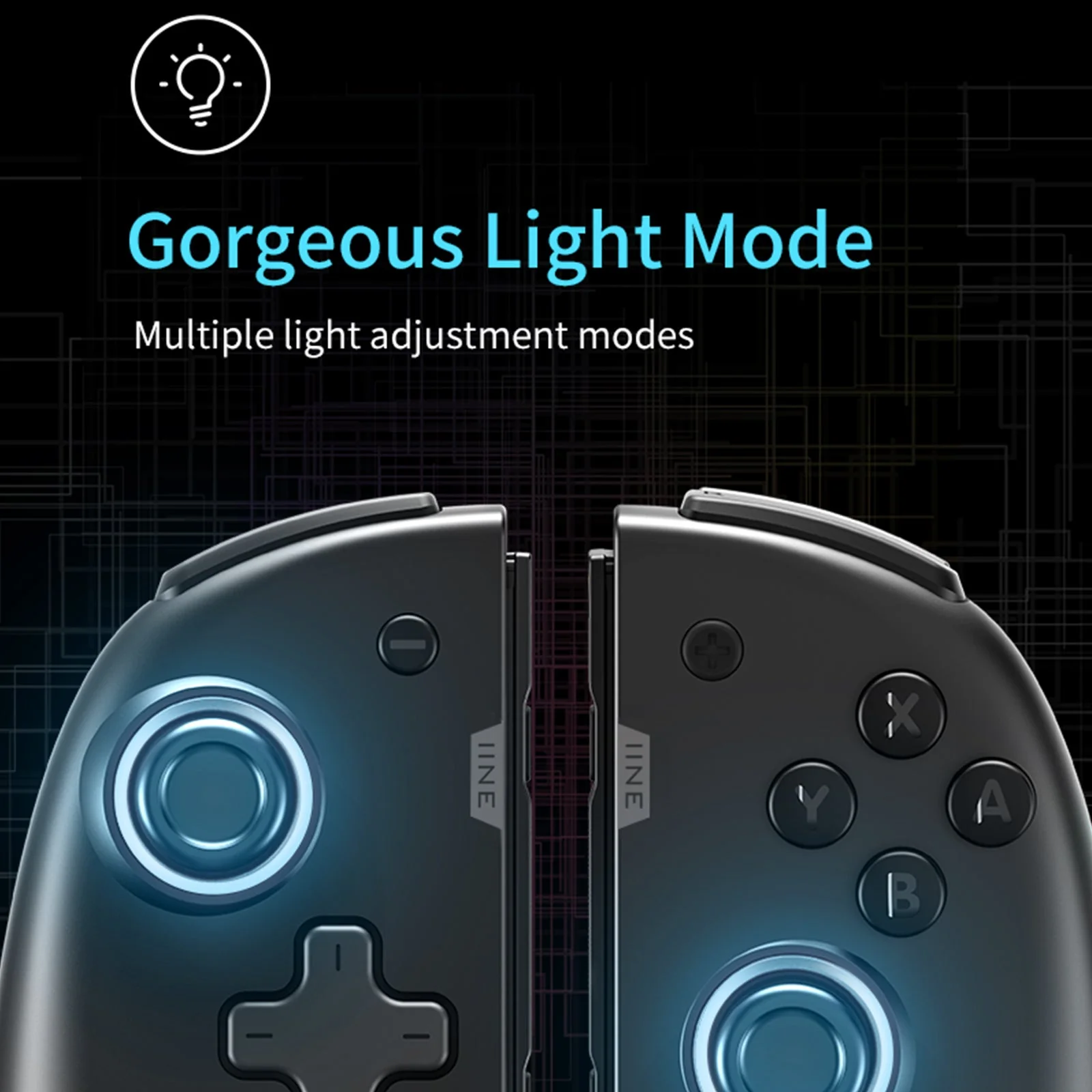 IINE Switch Elite Version Left And Right Controller (Black) (L446) - Image 3