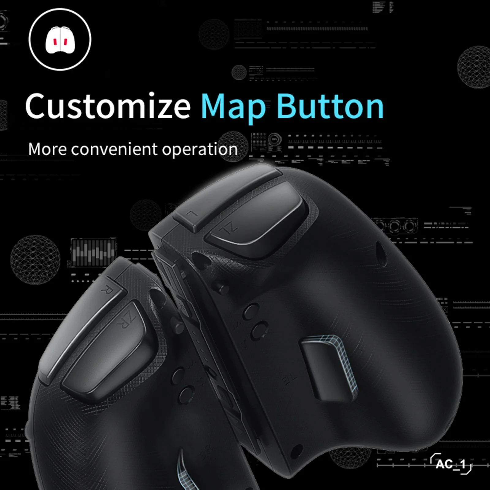 IINE Switch Elite Version Left And Right Controller (Black) (L446) - Image 4