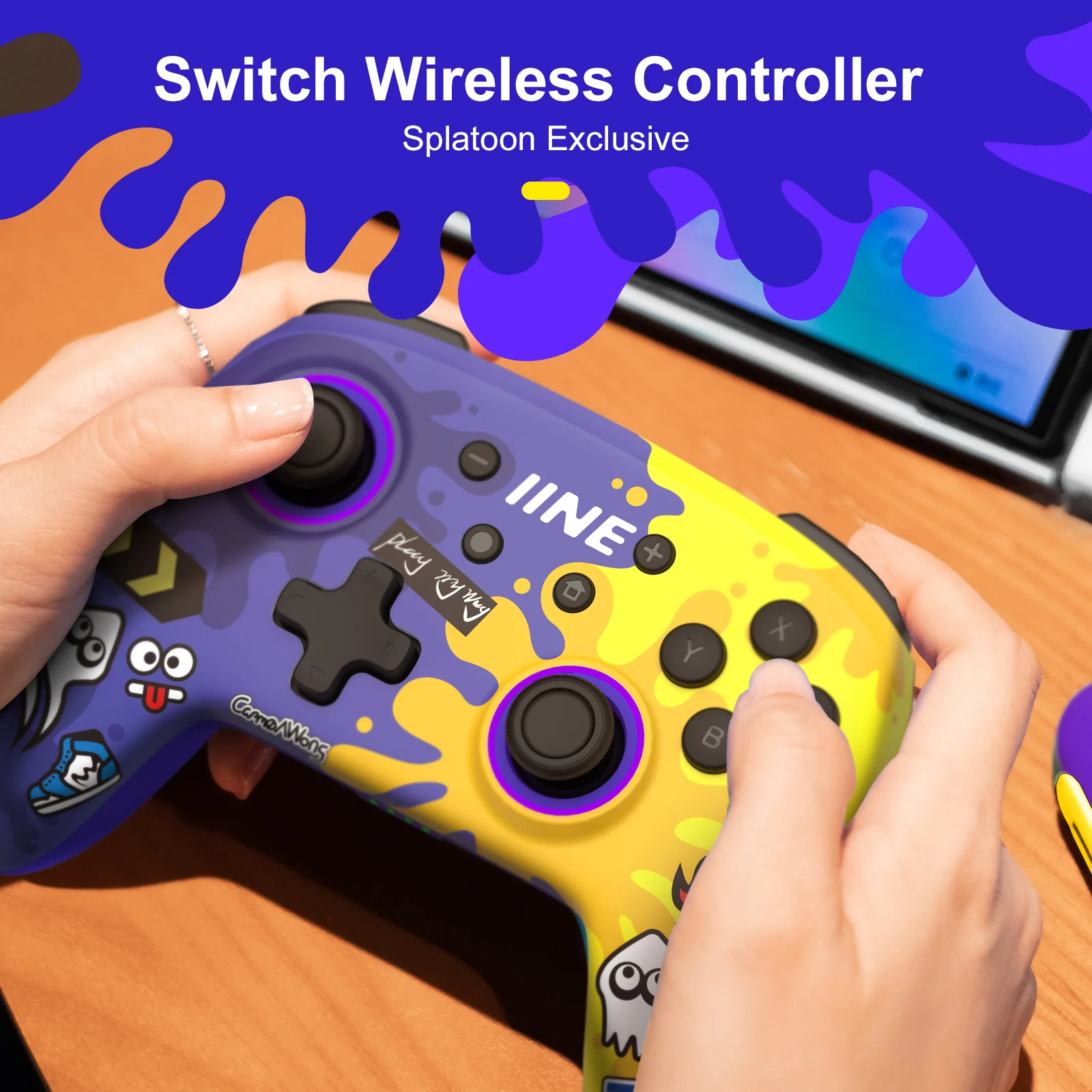 IINE Wireless Controller Purple & Yellow For Switch / Switch OLED (L709) - Image 8