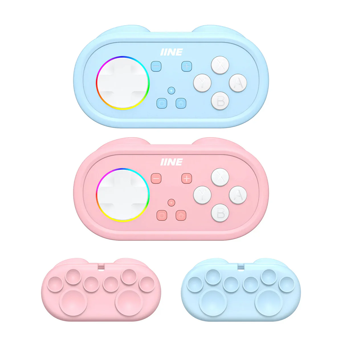 IINE Wireless Mini Controller with Suction Cup Cover (Pink, Blue) - Image 2
