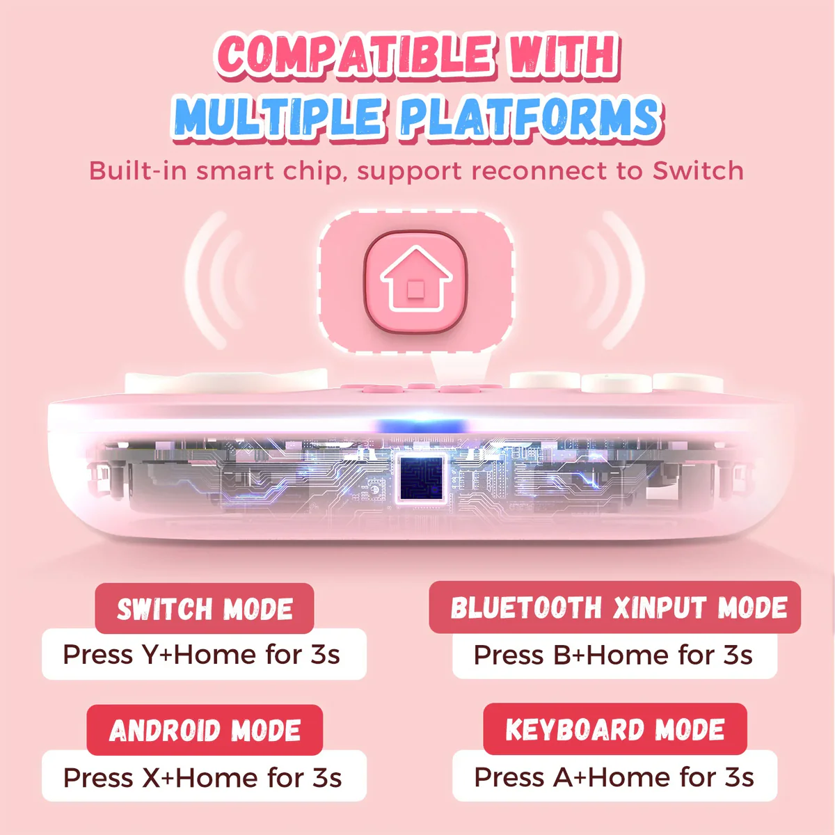 IINE Wireless Mini Controller with Suction Cup Cover (Pink, Blue) - Image 8
