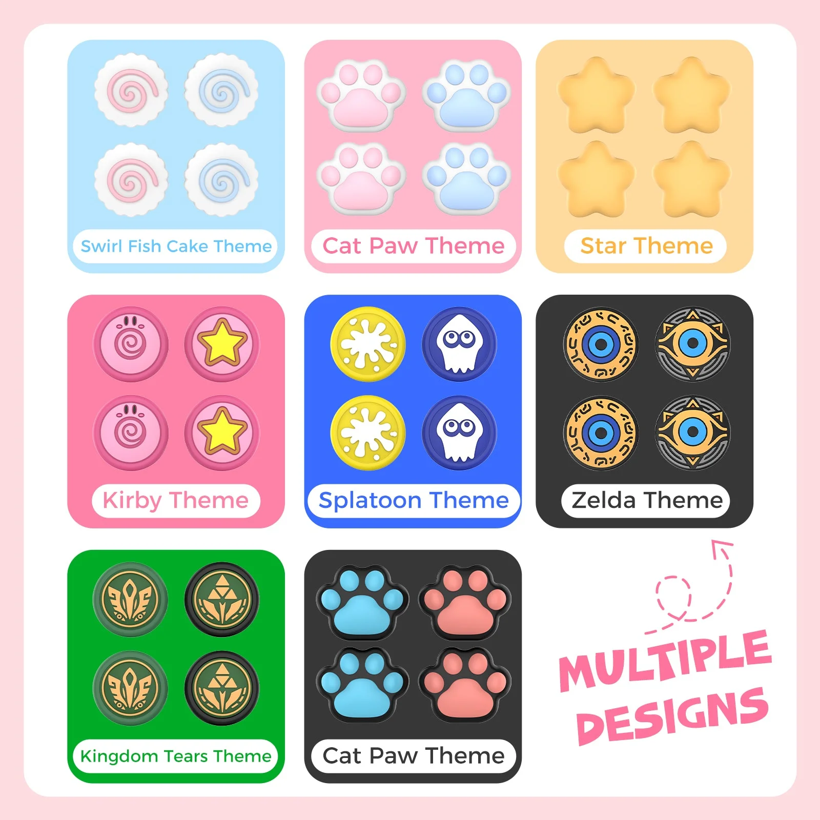 IINE Zelda Joystick Caps for Nintendo Switch 2 (Black) (L1151) - Image 3