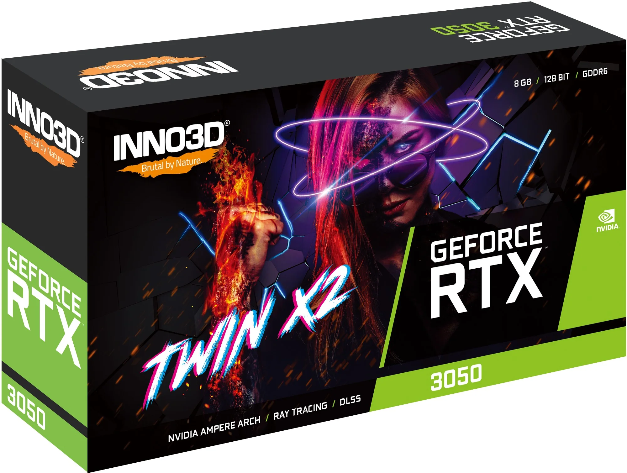INNO3D GeForce RTX 3050 Twin X2 8GB GDDR6 Graphics Card (N30502-08D6-1190VA42) - Image 3
