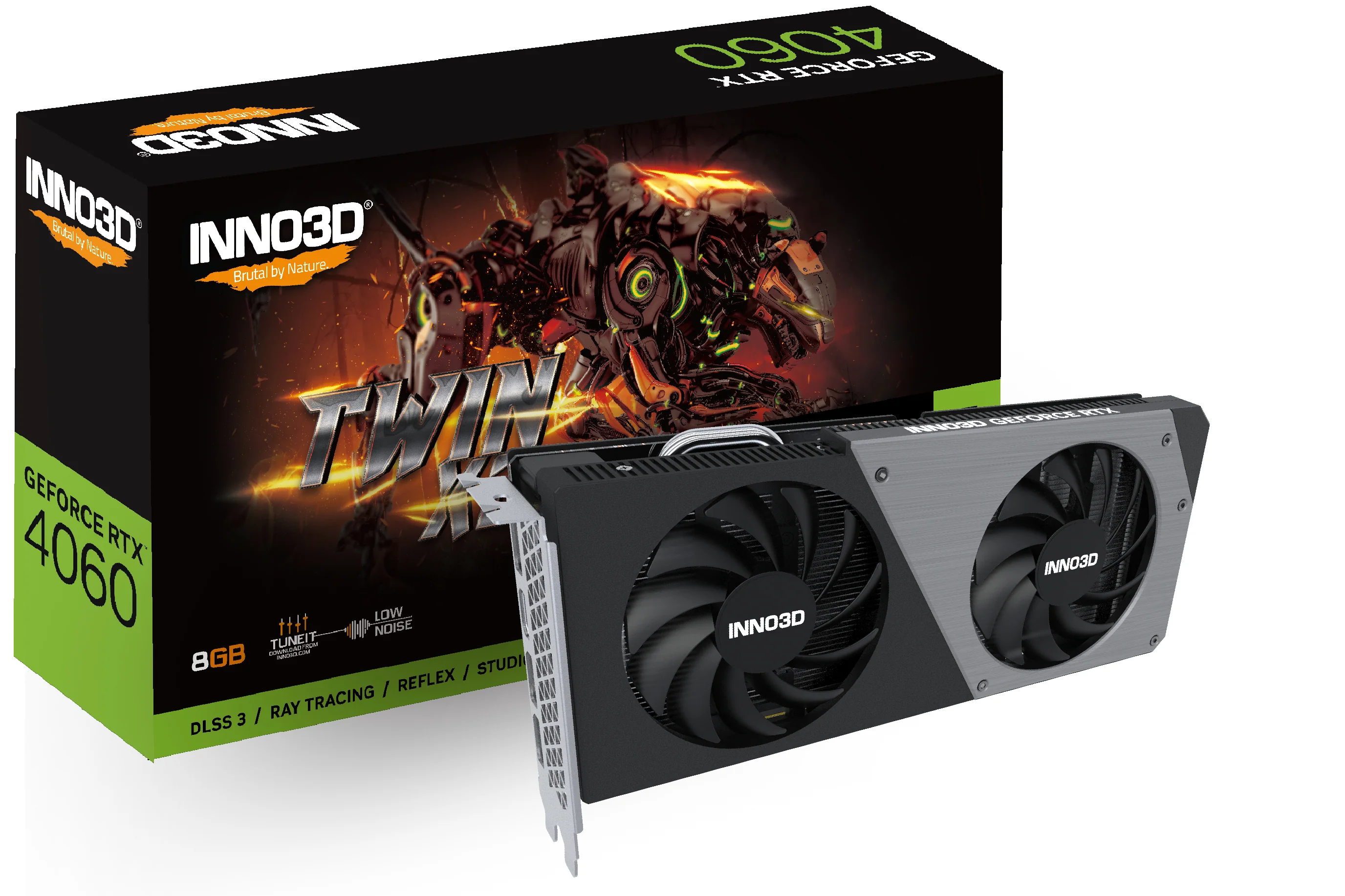 INNO3D GeForce RTX 4060 Twin X2 8GB GDDR6 Graphics Card (Black) (N40602-08D6-173051N) - Image 3