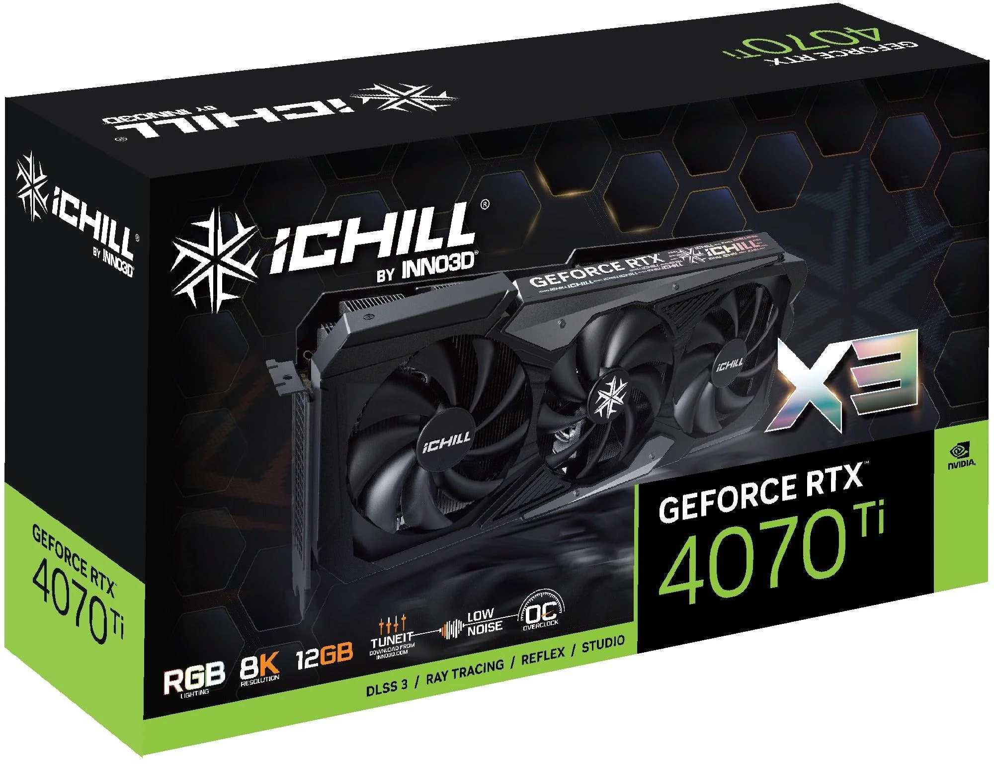 INNO3D GeForce RTX 4070 Ti iChill X3 12GB GDDR6X Graphics Card (C407T3-126XX-186148H) - Image 3