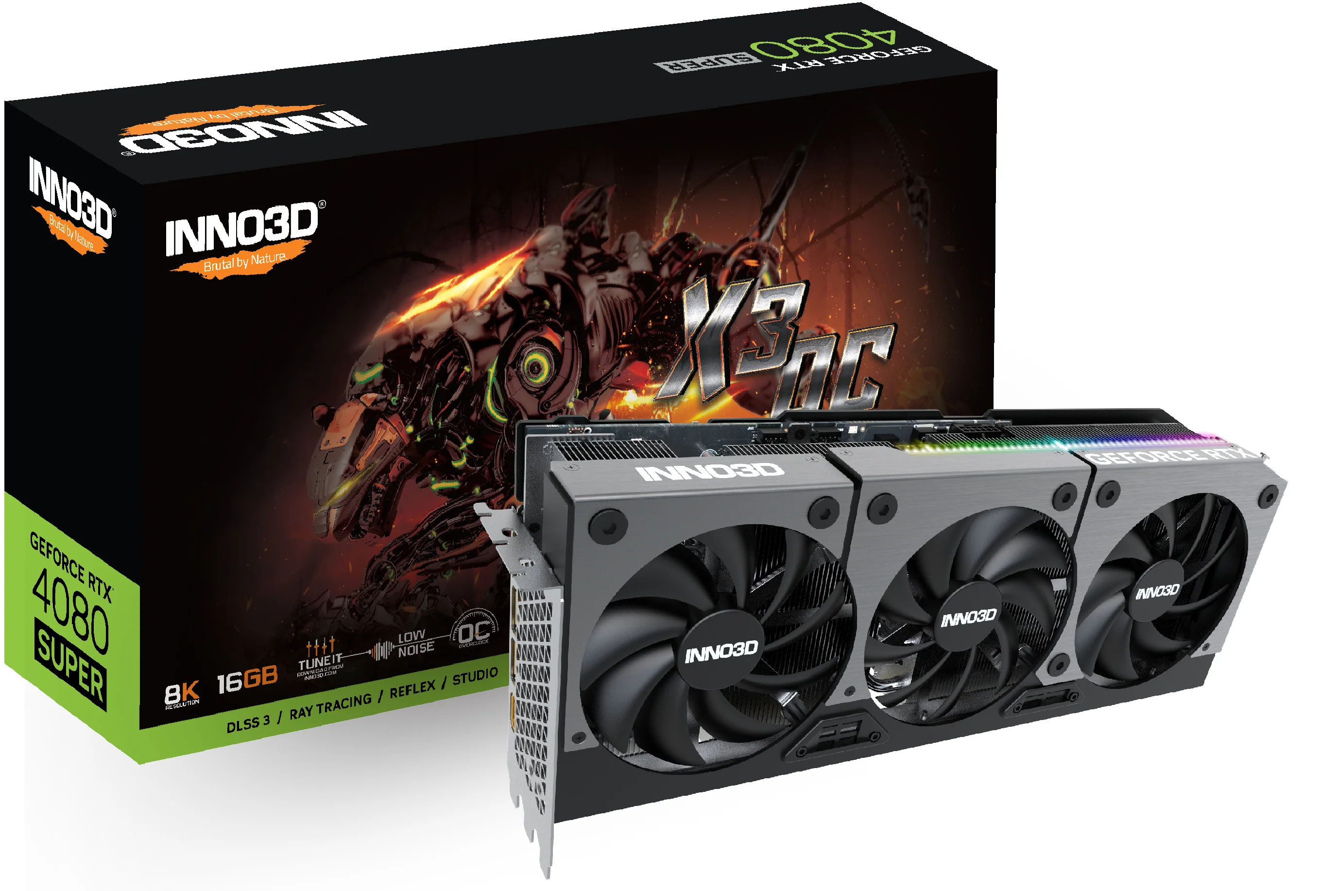 INNO3D GeForce RTX 4080 Super X3 OC 16GB GDDR6X Graphics Card (Black) (N408S3-166XX-187049N) - Image 3