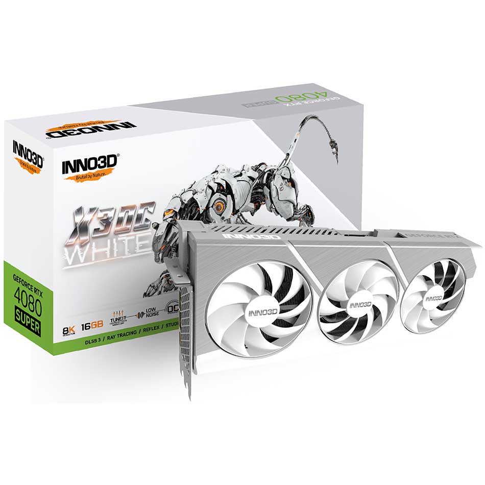 INNO3D GeForce RTX 4080 Super X3 OC 16GB GDDR6X Graphics Card (White) (N408S3-166XX-18703259) - Image 3