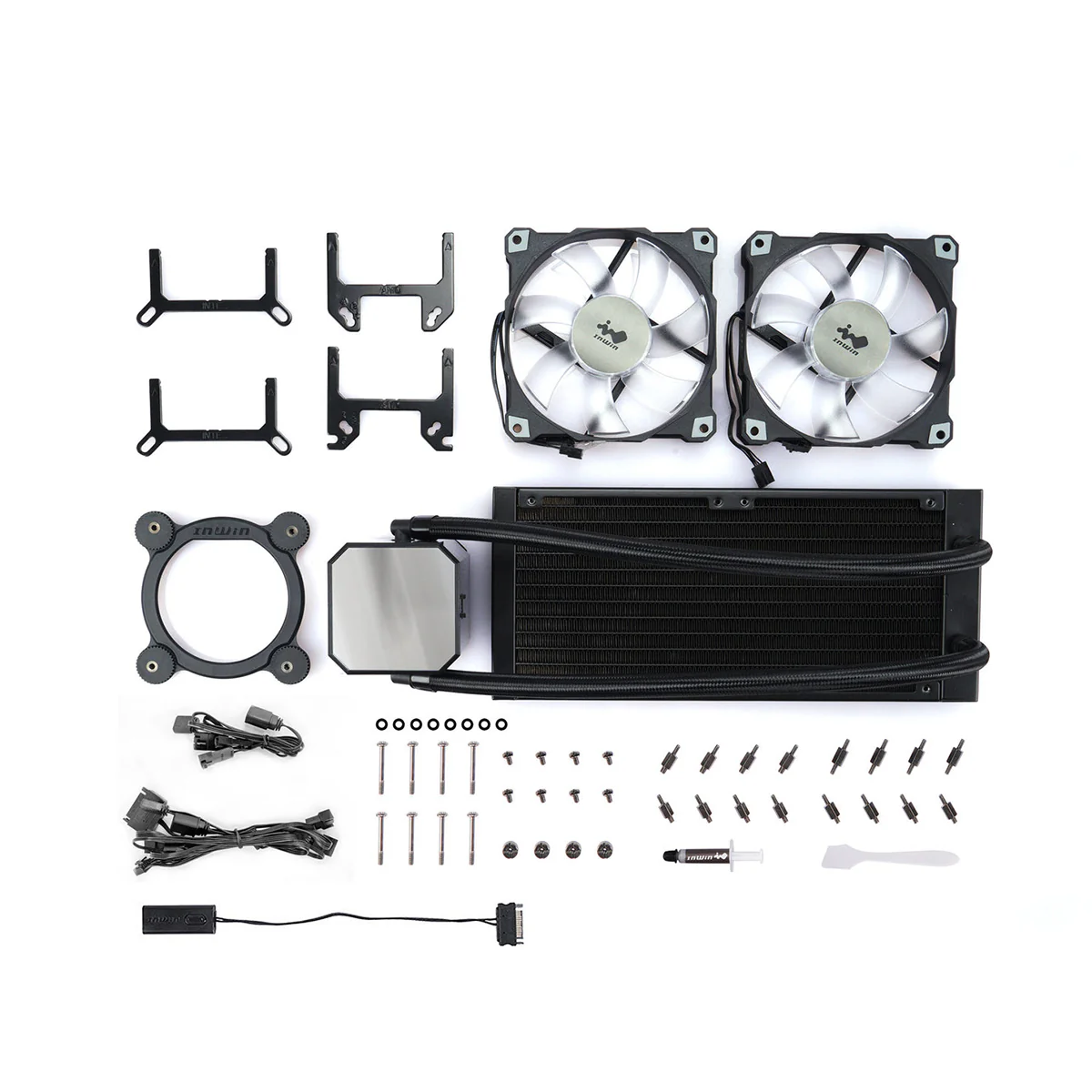 InWin SR24 240MM ARGB AIO Twin Turbine Liquid CPU Radiator Cooler - Image 4