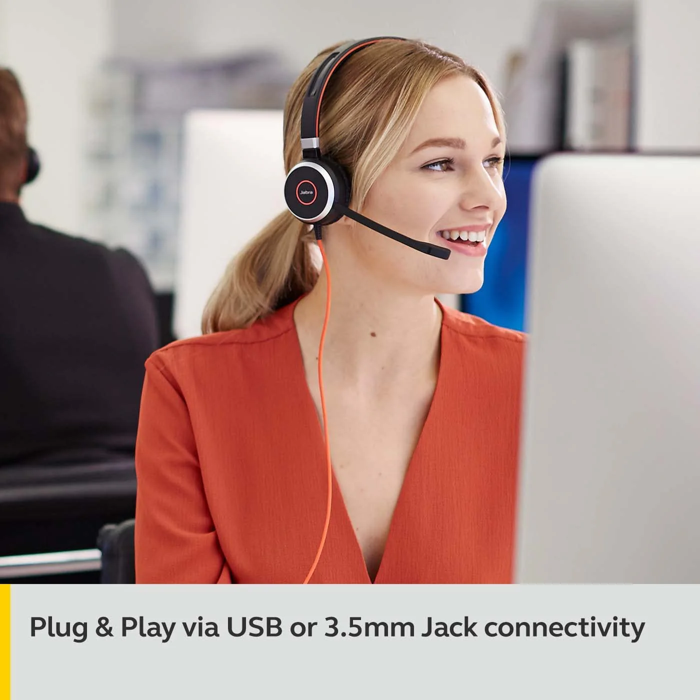 Jabra Evolve 40 Stereo UC Wired Professional Headset (Black) - Image 5