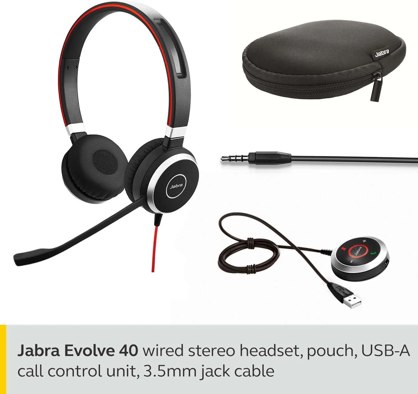 Jabra Evolve 40 Stereo UC Wired Professional Headset (Black) - Image 6