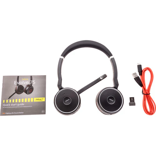 Jabra Evolve 75 SE Link 380A MS Stereo Noise-Canceling Wireless Headset (Black) - Image 4