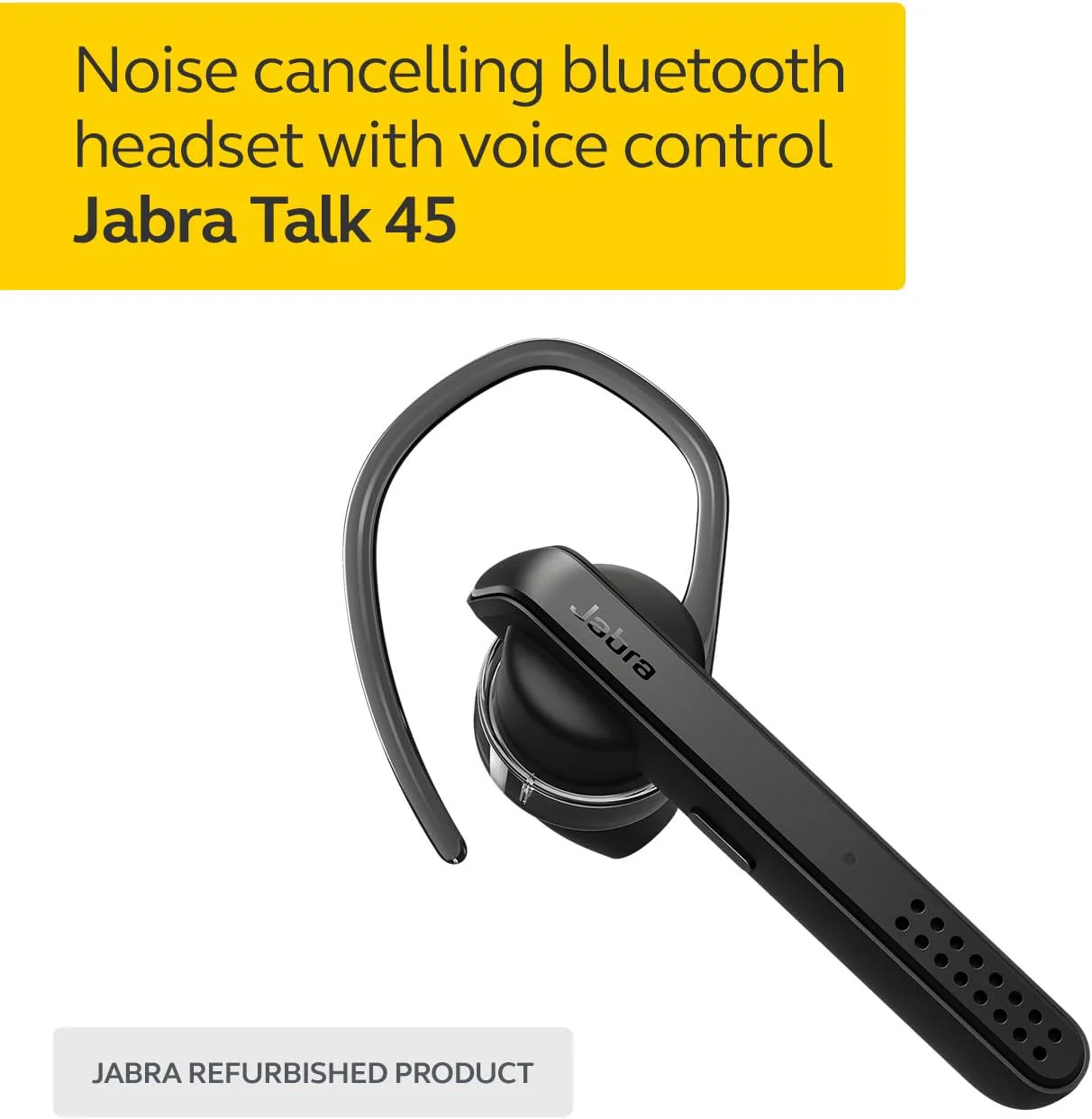Jabra Talk 45 Mono Bluetooth Ear Hook Headset With 2 Noise-Cancelling Mirophones + Car Charger (Black) - Image 2