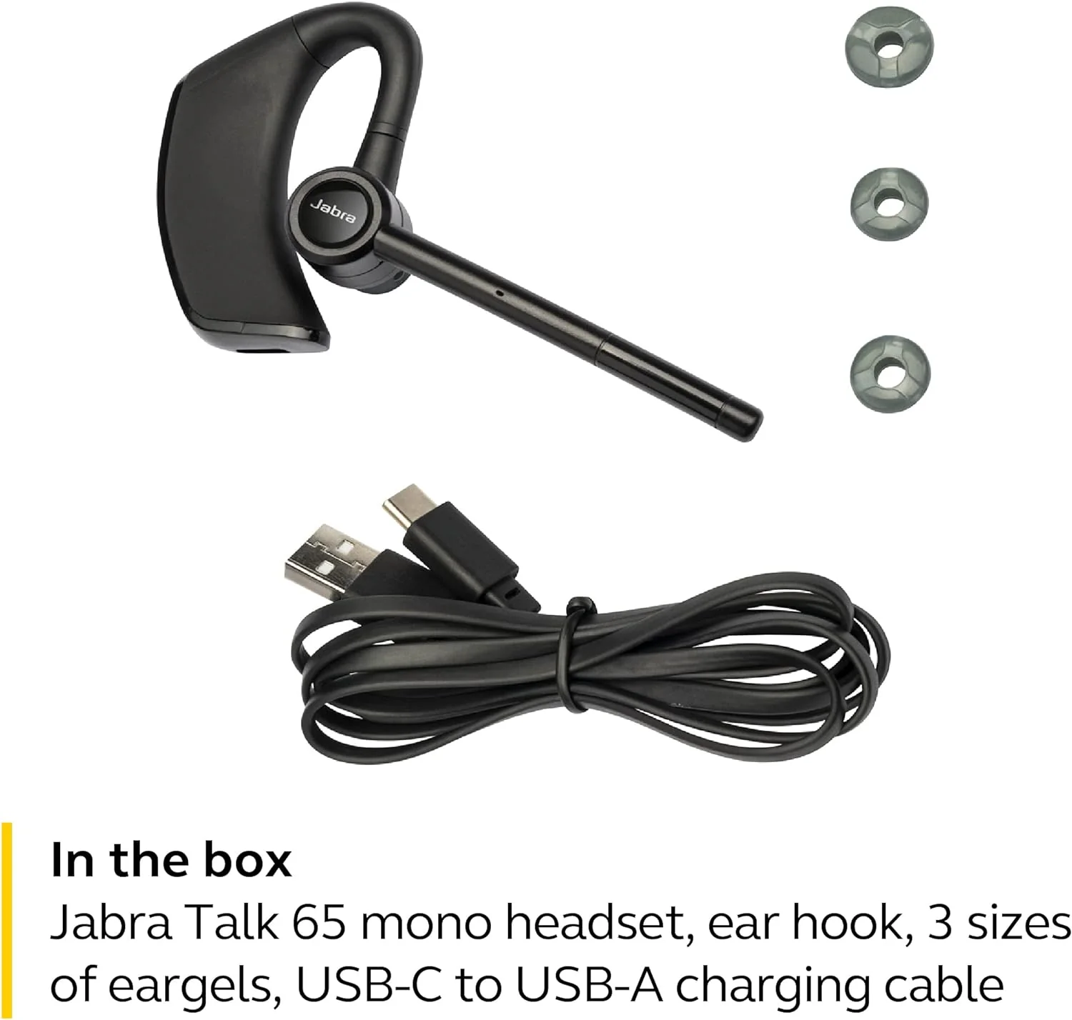Jabra Talk 65 Premium Bluetooth Mono Headset With 2 Built-In Noise Cancelling Microphones (Black) - Image 2