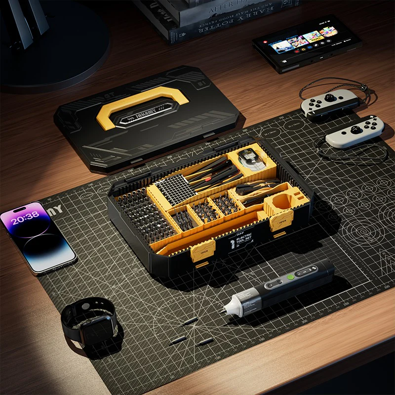 Jakemy 135-in-1 Modular Electric Toolbox with Electric Screwdriver Handle / 2-in-1 Connector / 117 Precision Bits (JM-8198) - Image 3