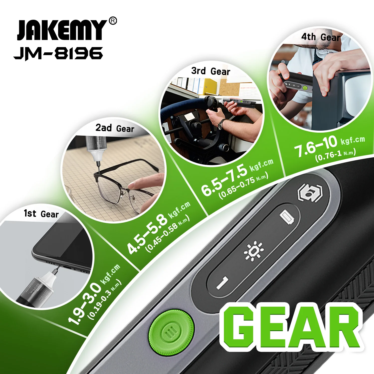 Jakemy 35-in-1 Smart Electric Screwdriver Set (JM-8196) - Image 3