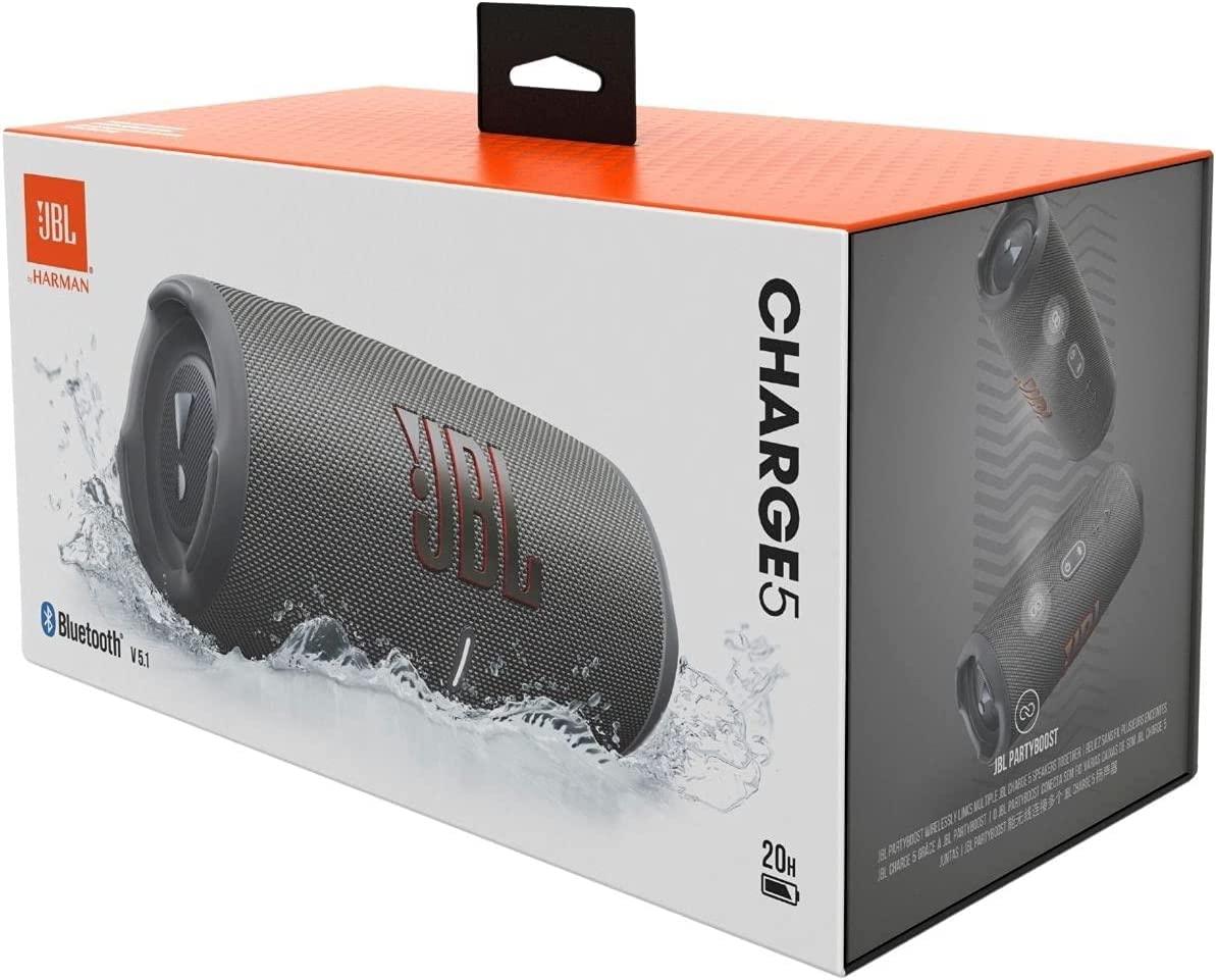 JBL Charge 5 Portable Waterproof Speaker With Powerbank (Grey) - Image 4