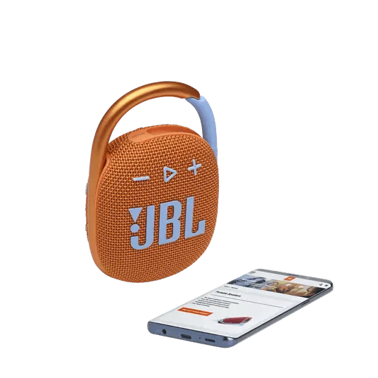JBL Clip 4 Waterproof Bluetooth Wireless Speaker (Orange) - Image 2