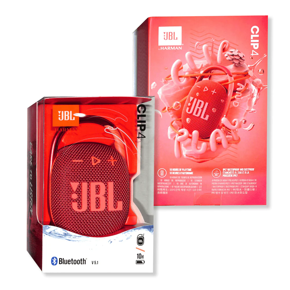 JBL Clip 4 Waterproof Bluetooth Wireless Speaker (Red) - Image 8