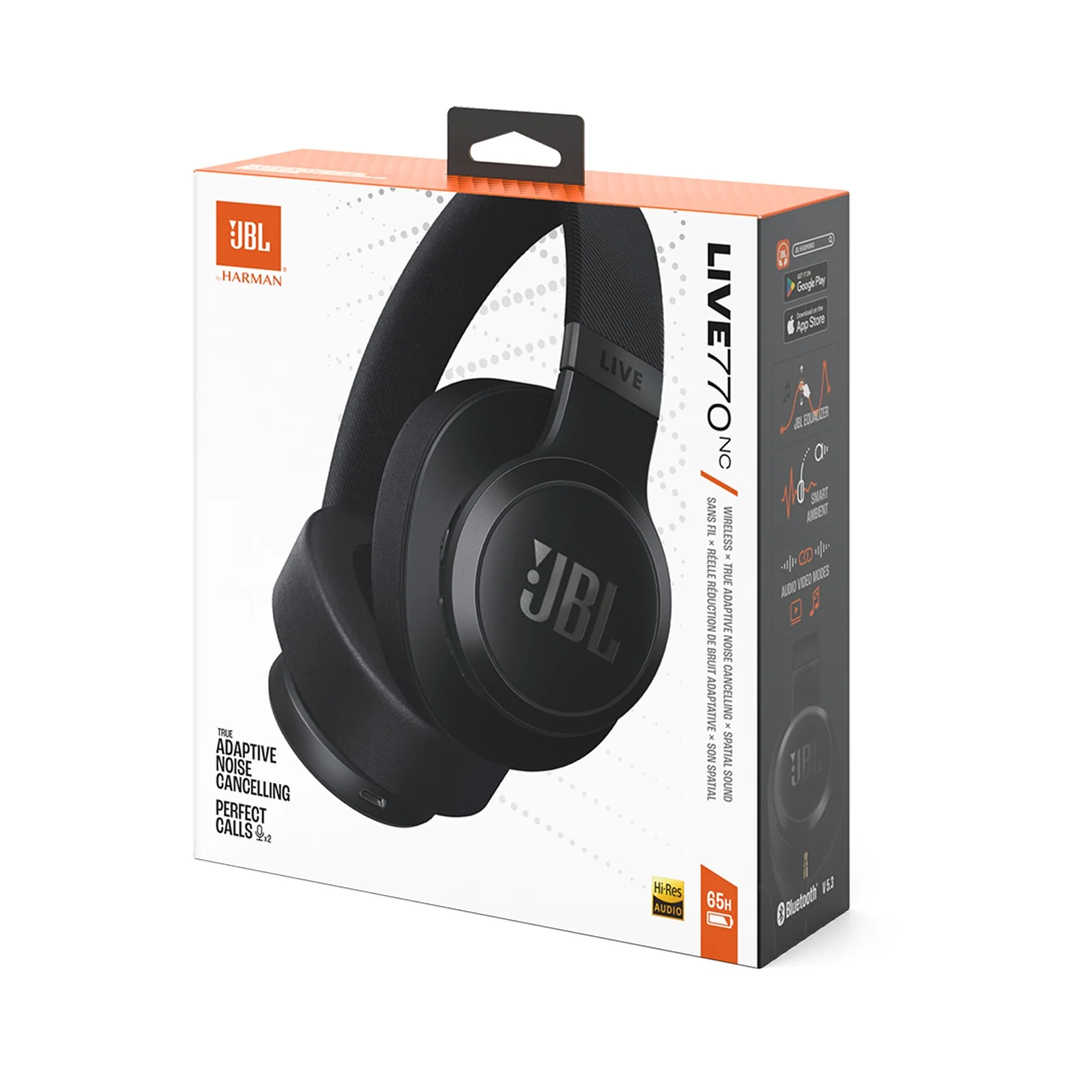 JBL Live 770NC Wireless Over-Ear Headphones with True Adaptive Noise Cancelling (Black) - Image 15