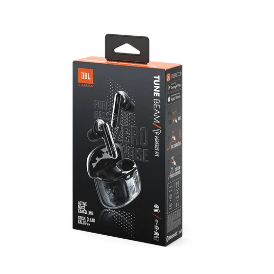JBL Tune Beam True Wireless Noise Cancelling Earbuds (Ghost Black) - Image 8