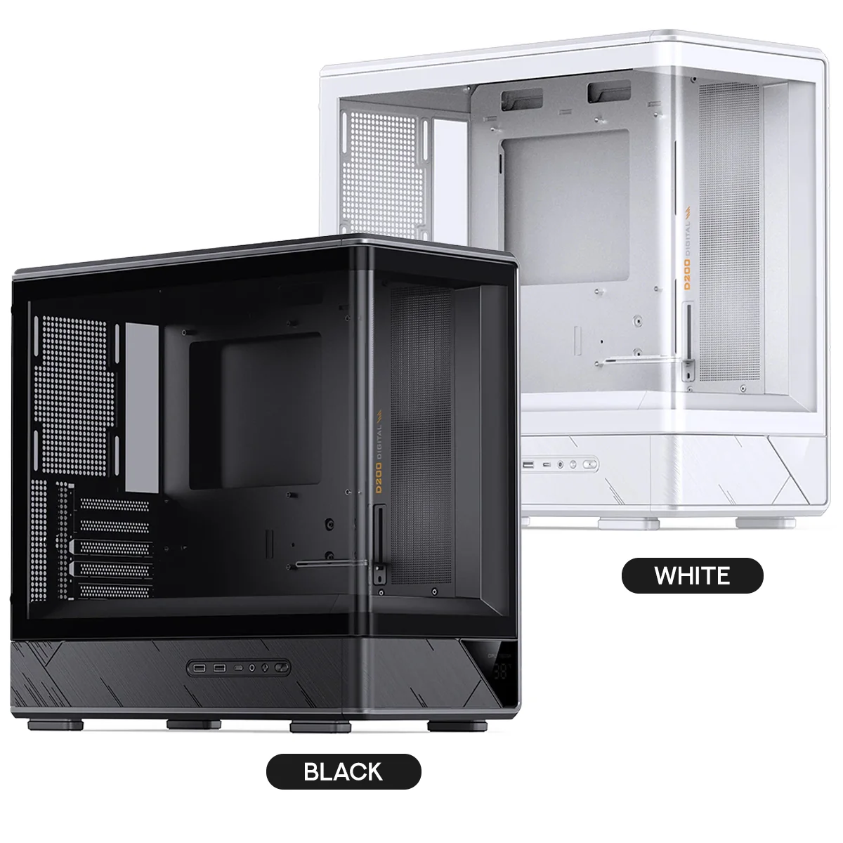 Jonsbo D200 M-ATX Computer Case (Black, White)