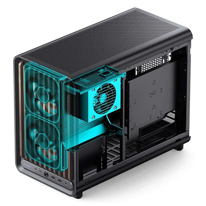 Jonsbo D33 Wood M-ATX Computer Case (Black, White) - Image 13