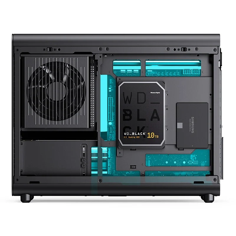 Jonsbo D33 Wood M-ATX Computer Case (Black, White) - Image 14