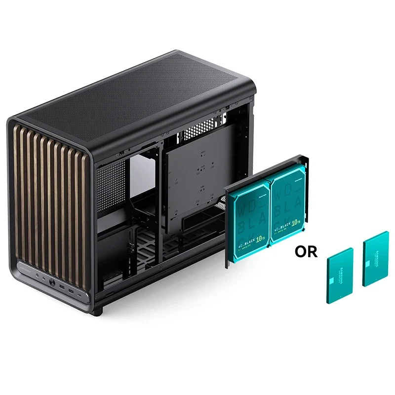 Jonsbo D33 Wood M-ATX Computer Case (Black, White) - Image 16
