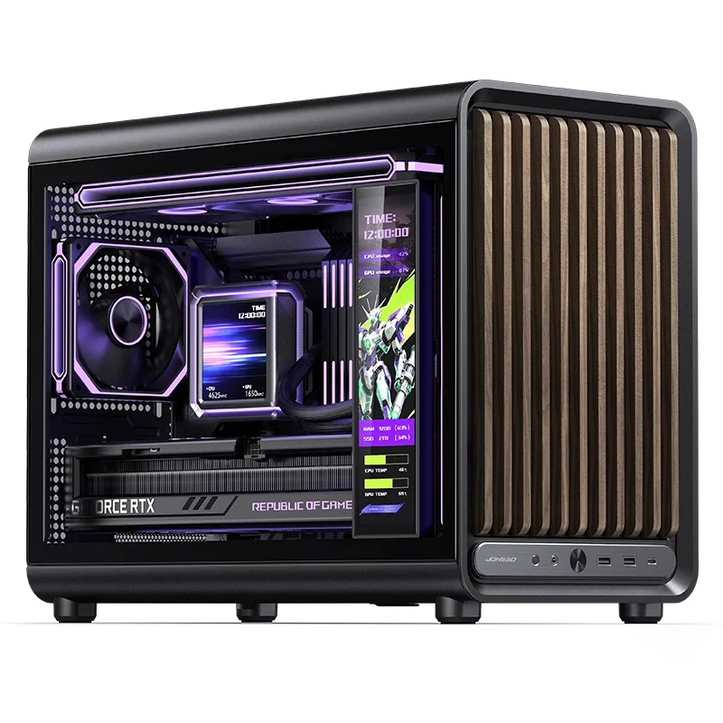 Jonsbo D33 Wood M-ATX Computer Case (Black, White) - Image 17