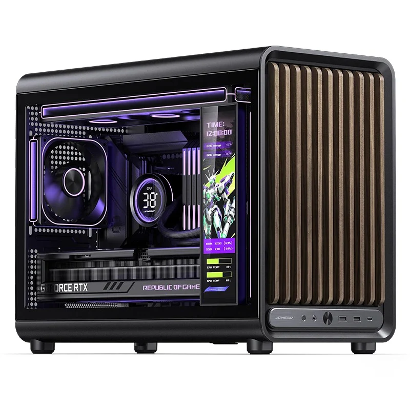 Jonsbo D33 Wood M-ATX Computer Case (Black, White) - Image 20