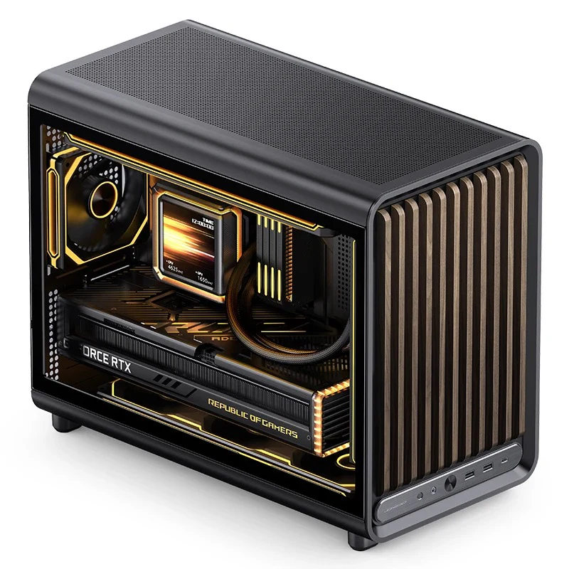 Jonsbo D33 Wood M-ATX Computer Case (Black, White) - Image 21
