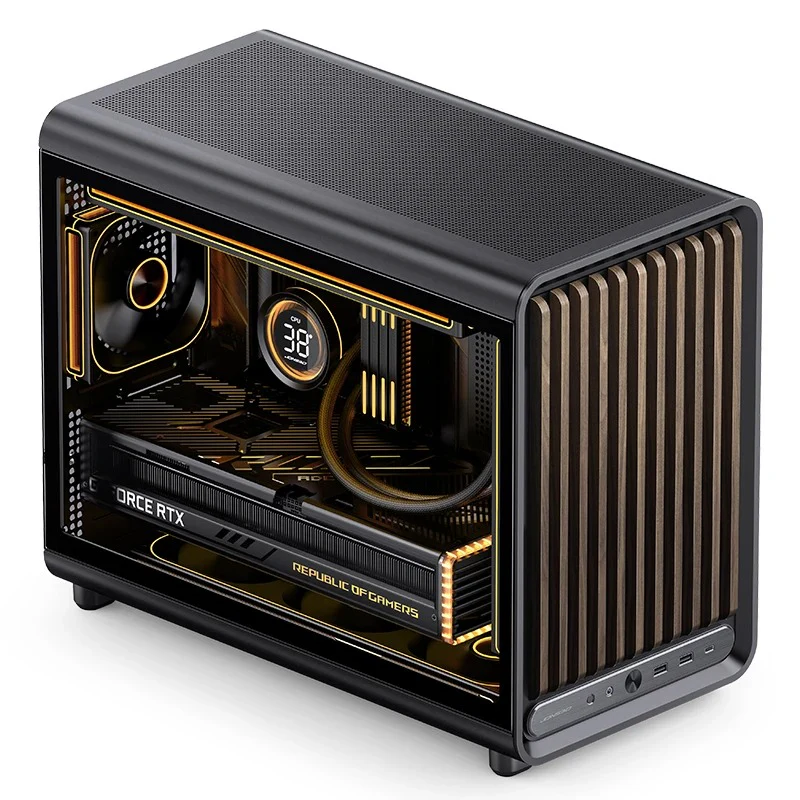 Jonsbo D33 Wood M-ATX Computer Case (Black, White) - Image 22