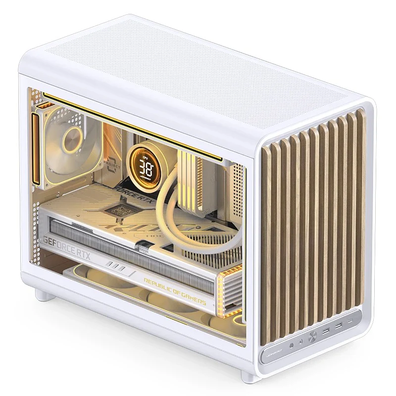 Jonsbo D33 Wood M-ATX Computer Case (Black, White) - Image 46
