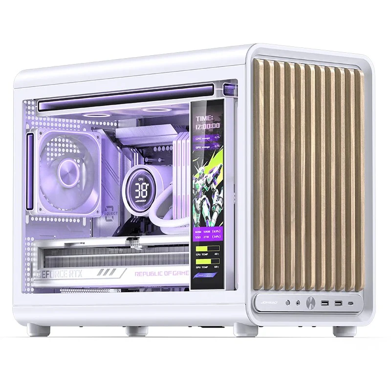 Jonsbo D33 Wood M-ATX Computer Case (Black, White) - Image 47
