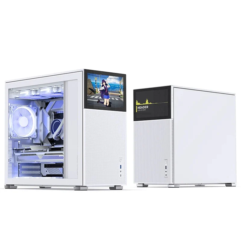 Jonsbo D41 Mesh ATX Computer Case (Black, White) + Jonsbo DS8 8" Display Secondary Screen (Black, White) - Image 22
