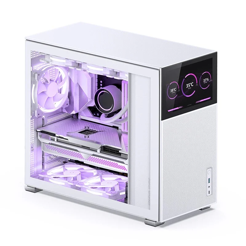Jonsbo D41 Mesh ATX Computer Case (Black, White) + Jonsbo DS8 8" Display Secondary Screen (Black, White) - Image 28